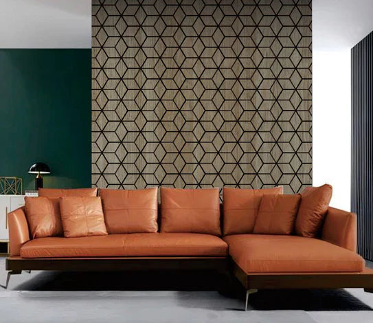 Acoustic Slatted Wall Panels Walnut Blocks Pack Of x4 240 x 60cm