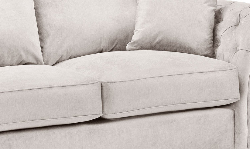 Chesterfield Stone Fullback Right Hand Facing Corner Sofa Stone Velvet