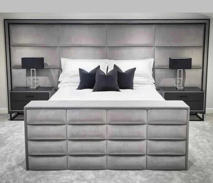 The Montreal Luxury Wide Panel Velvet TV Bed