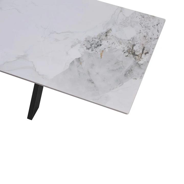 Nova 180cm White Ceramic Marble Dining Table