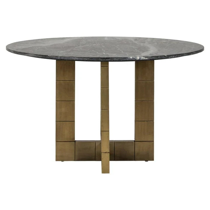 Richmond Interiors Collada Black/Gold Round Oval 130cm Dining Table