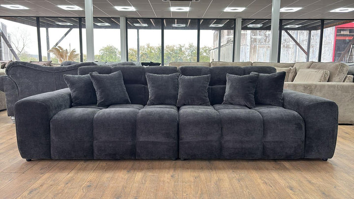 The Bubble Charcoal Black Boucle Cloud Fabric 4 Seater Sofa