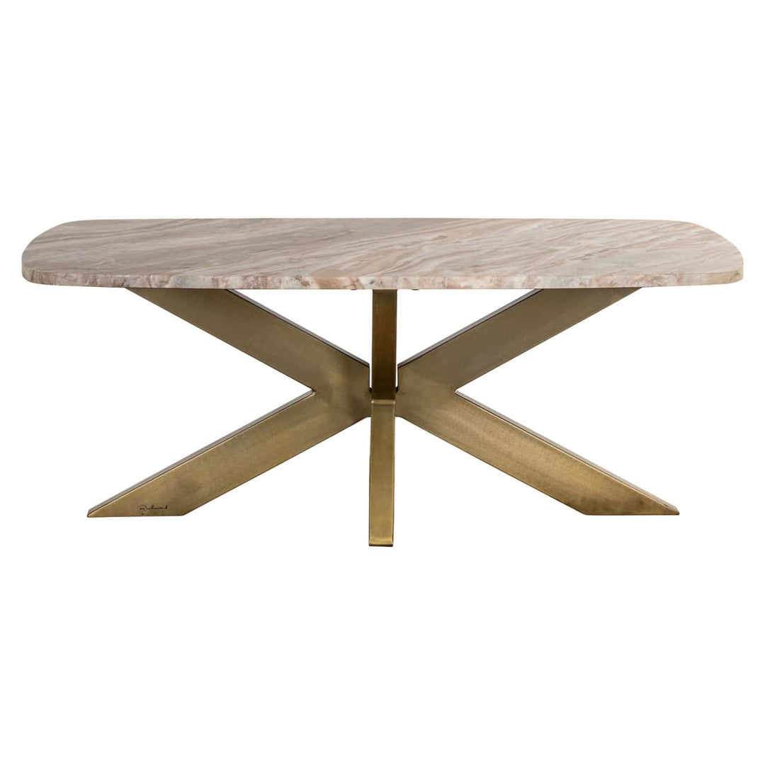 Richmond Interiors Bottega Blush Beige Marble Coffee Table
