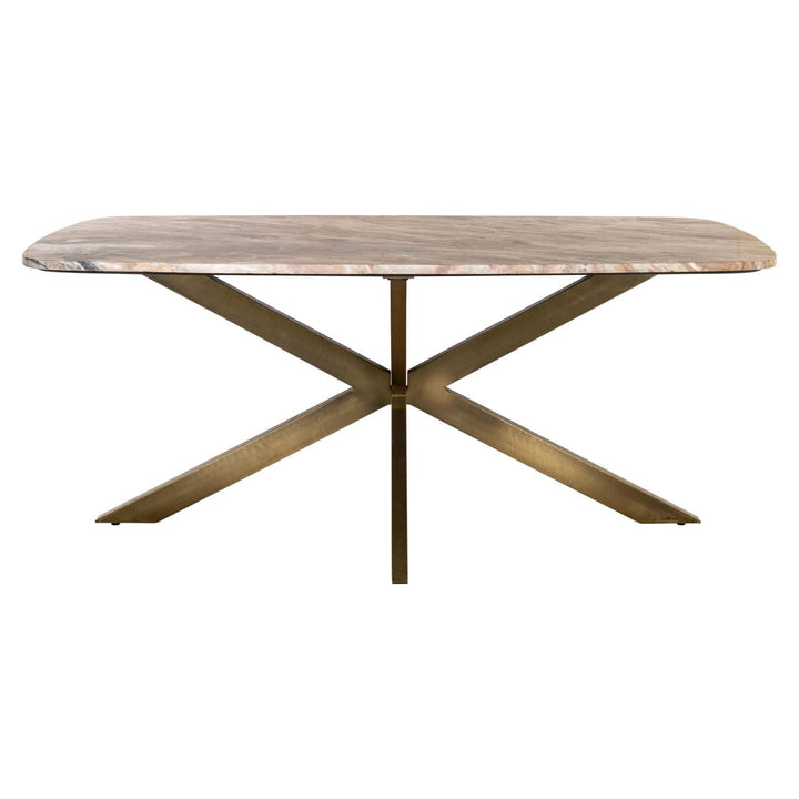 Richmond Interiors Bottega Blush Beige Marble 190cm Oval Dining Table