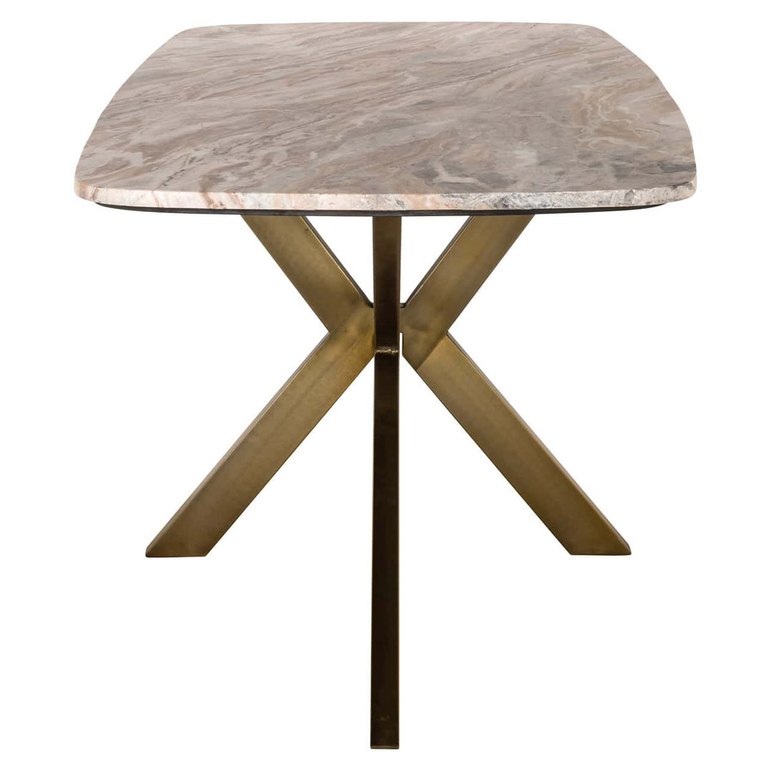 Richmond Interiors Bottega Blush Beige Marble 220cm Oval Dining Table