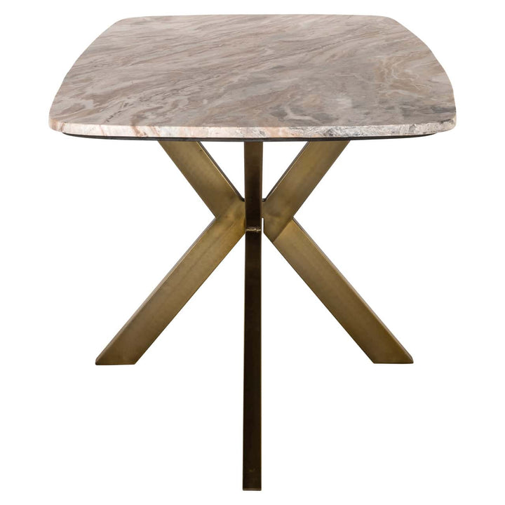 Richmond Interiors Bottega Blush Beige Marble 220cm Oval Dining Table