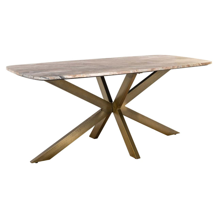 Richmond Interiors Bottega Blush Beige Marble 220cm Oval Dining Table