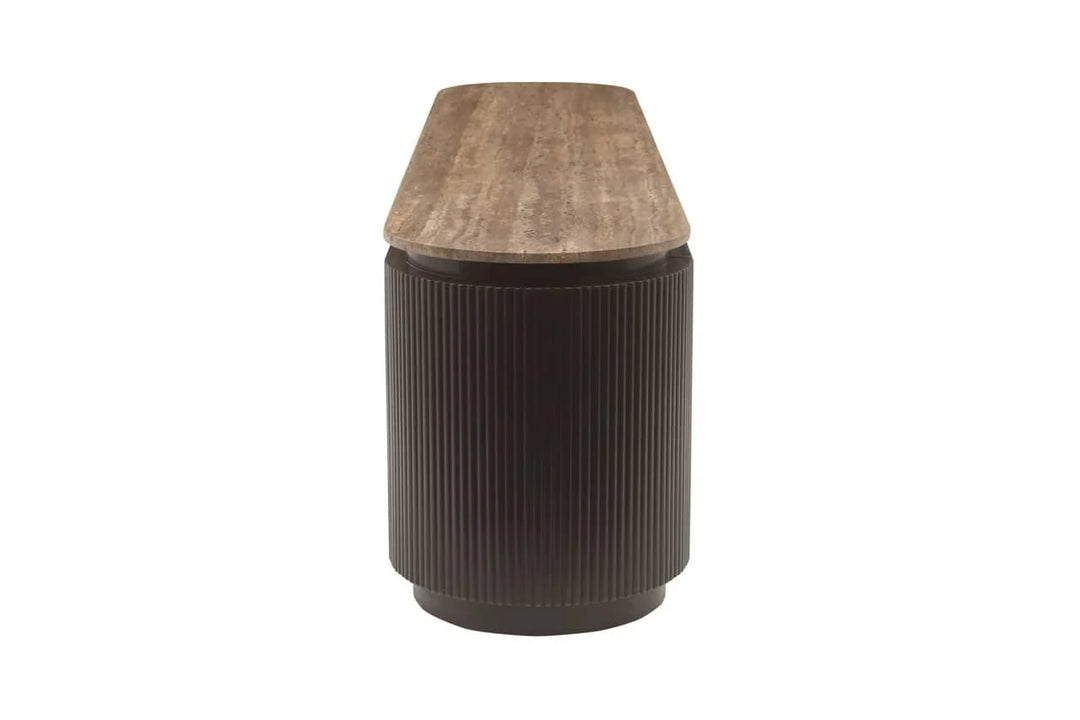 Richmond Interiors Russo Brown Ribbed 4 Door TV Unit