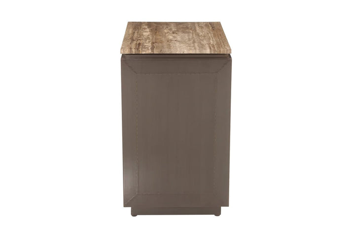 Richmond Interiors Russo Brown Ribbed 3 Drawer Bedside Table