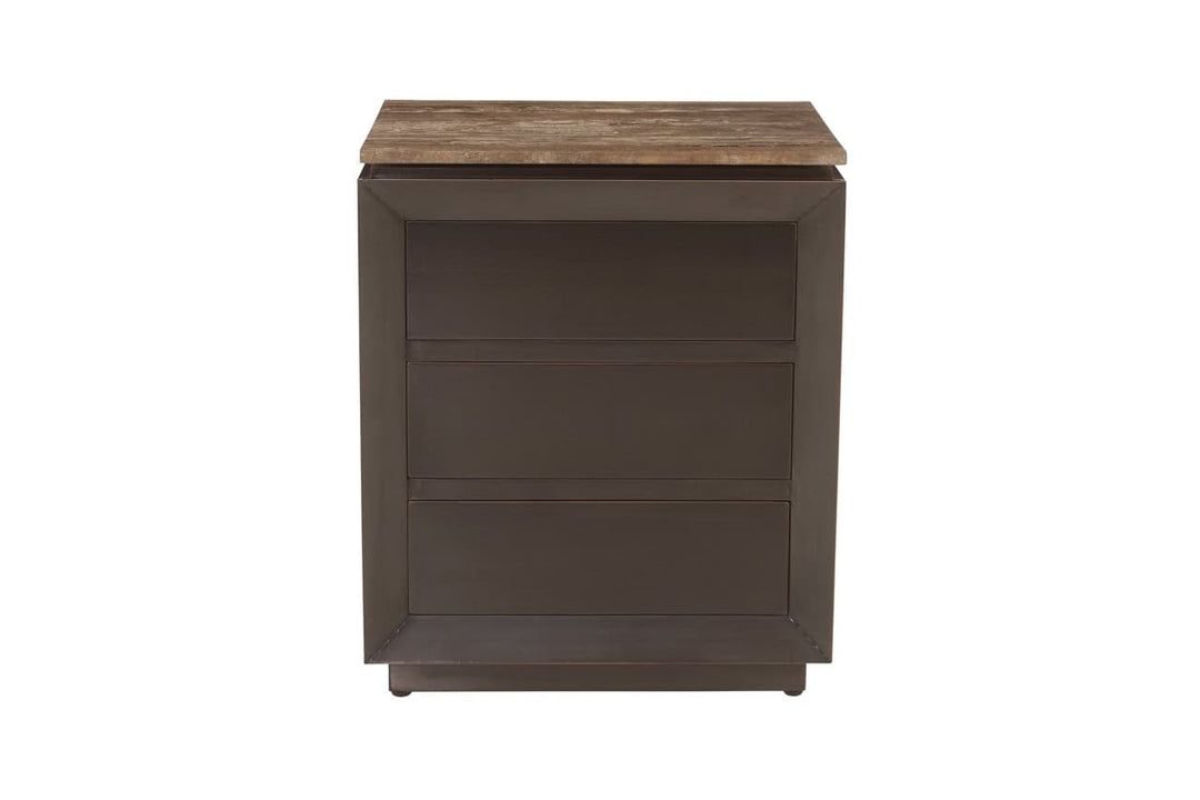 Richmond Interiors Russo Brown Ribbed 3 Drawer Bedside Table