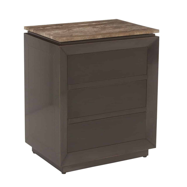 Richmond Interiors Russo Brown Ribbed 3 Drawer Bedside Table