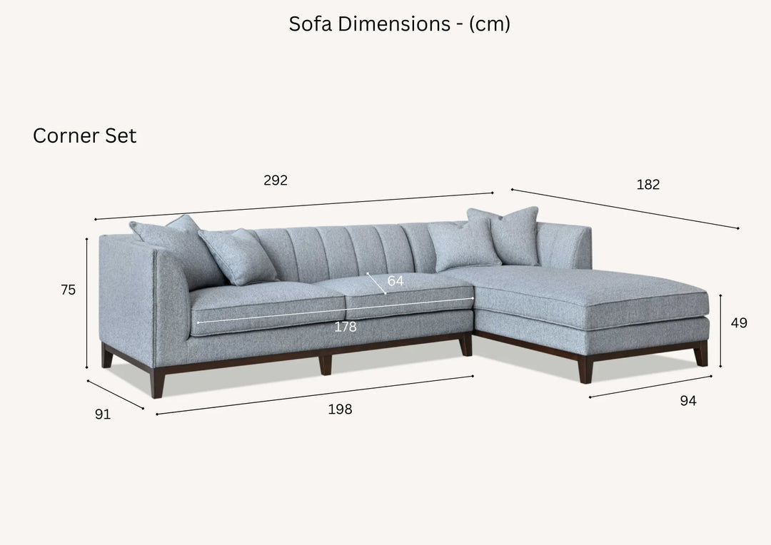 The Cooper Dolphin Boucle Right Hand Corner Premium Sofa Dolphin Boucle Fabric