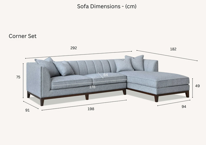 The Cooper Dolphin Boucle Right Hand Corner Premium Sofa Dolphin Boucle Fabric