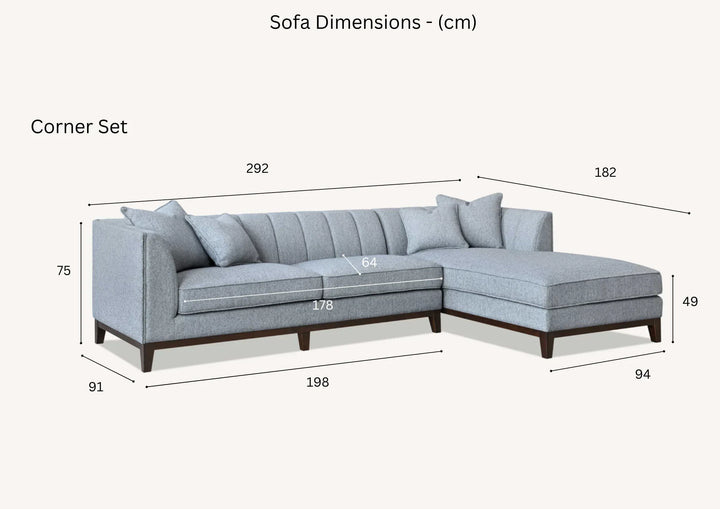 The Cooper Dolphin Boucle Left Hand Corner Premium Sofa Dolphin Boucle Fabric