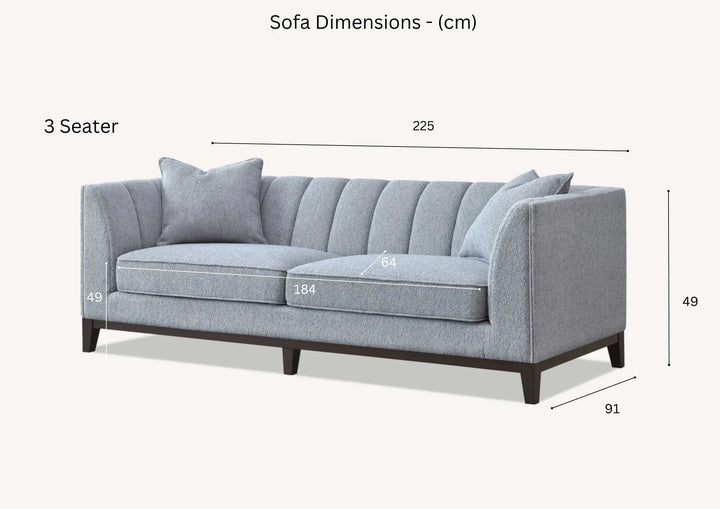 The Cooper Dolphin Boucle 3 Seater Premium Sofa Dolphin Boucle Fabric