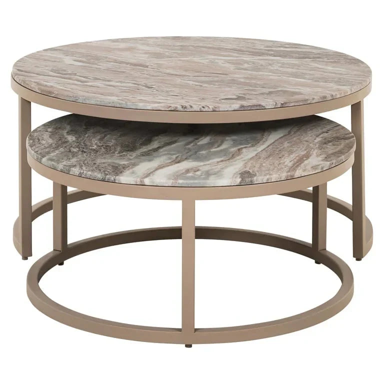 Richmond Interiors Coffee Table Fairfax Set of 2 (Stone)