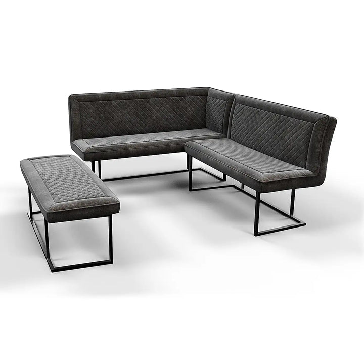 Nova Corner Velvet Bench - Right Hand Facing