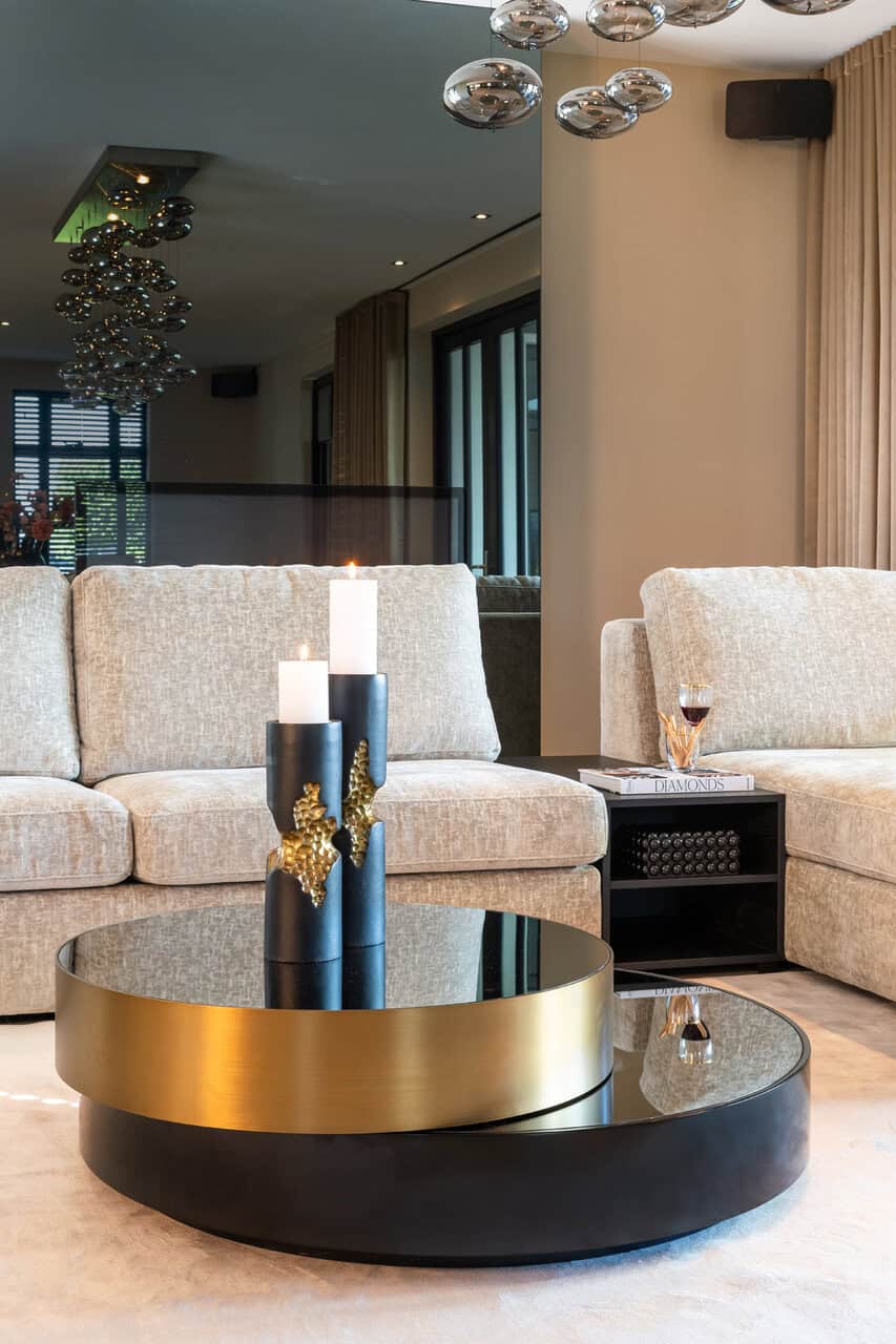 Richmond Interiors Slice Black & Gold Coffee Table