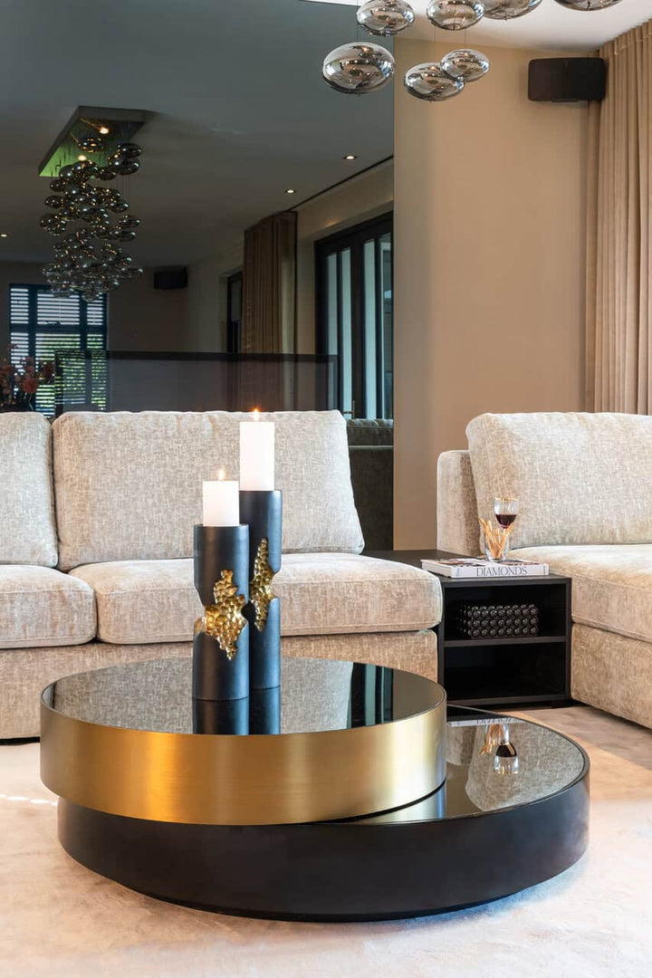 Richmond Interiors Slice Black & Gold Coffee Table