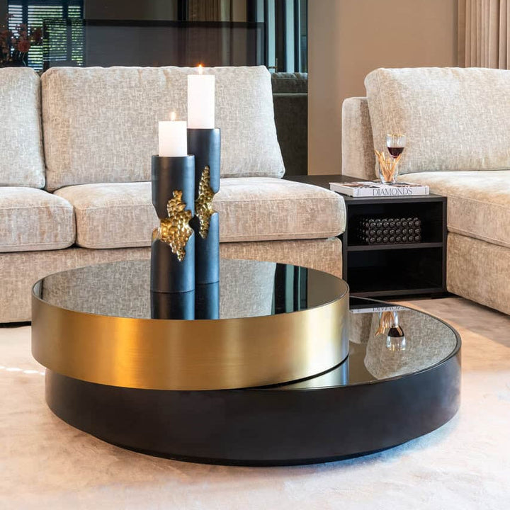 Richmond Interiors Slice Black & Gold Coffee Table