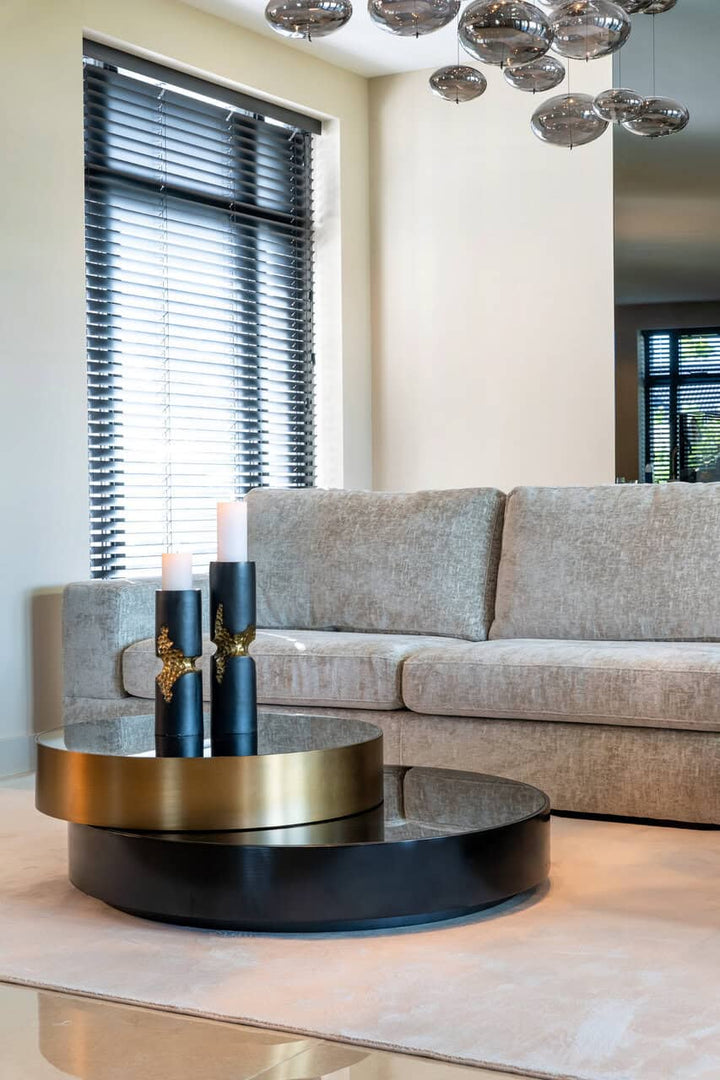 Richmond Interiors Slice Black & Gold Coffee Table
