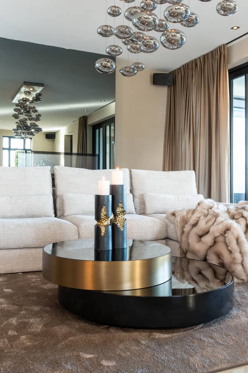 Richmond Interiors Slice Black & Gold Coffee Table