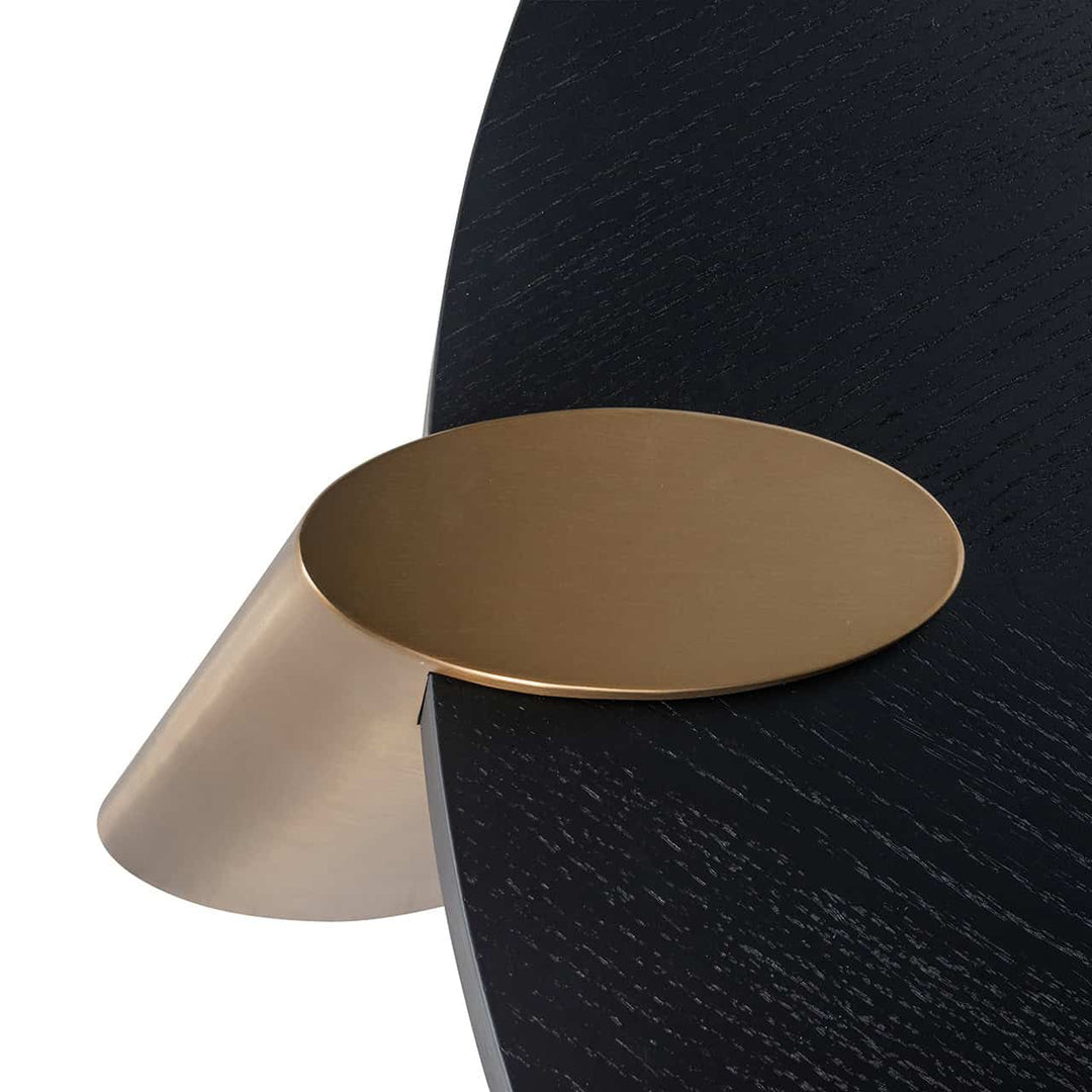 Richmond Interiors Brody Black Oak Wood & Gold Nested Coffee Table | Set Of 2