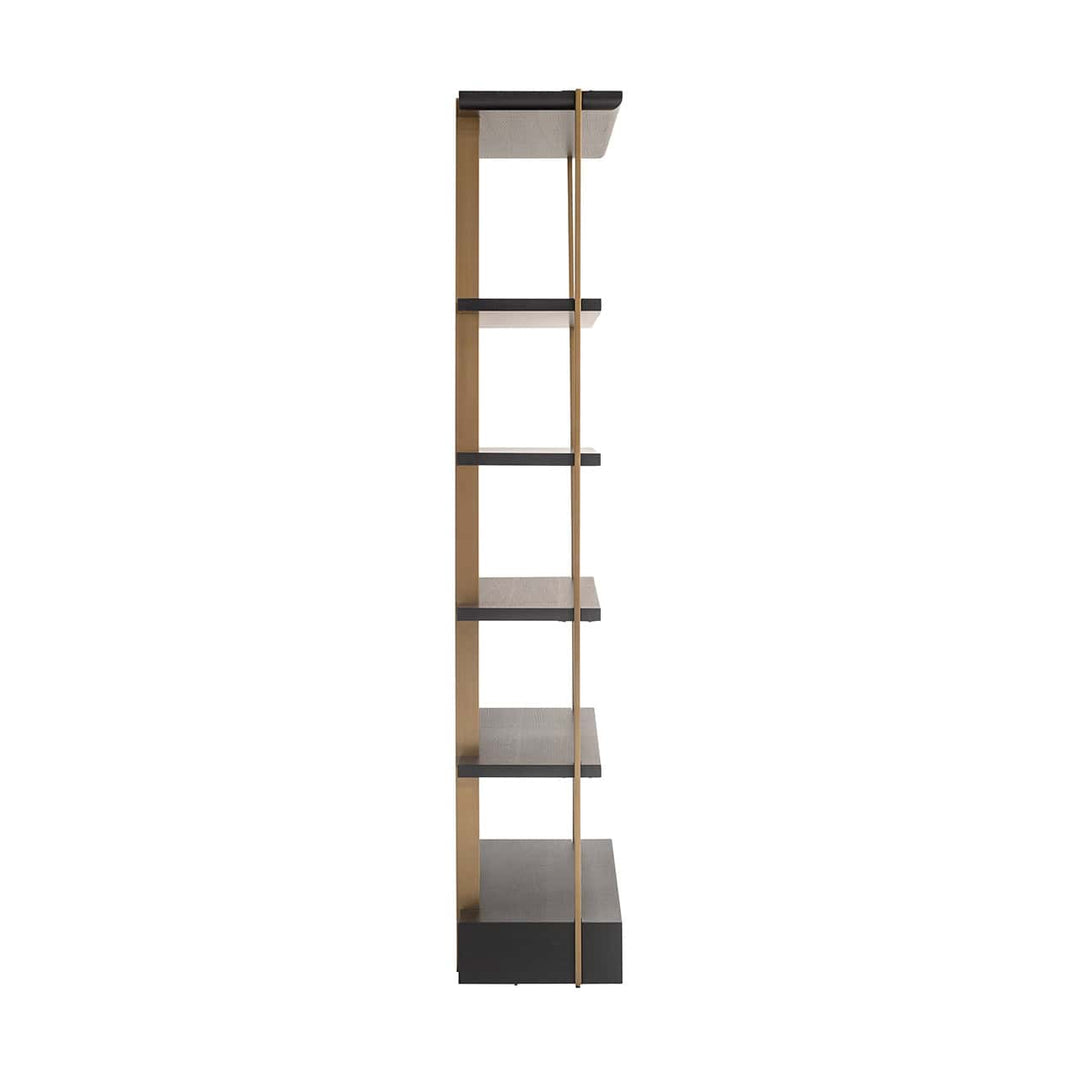 Richmond Interiors Rigley Black Oak Wood & Mirrored Display Unit