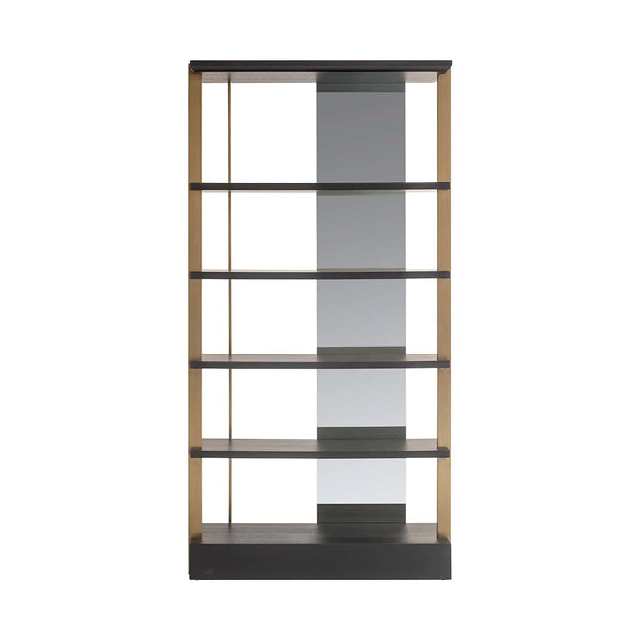 Richmond Interiors Rigley Black Oak Wood & Mirrored Display Unit