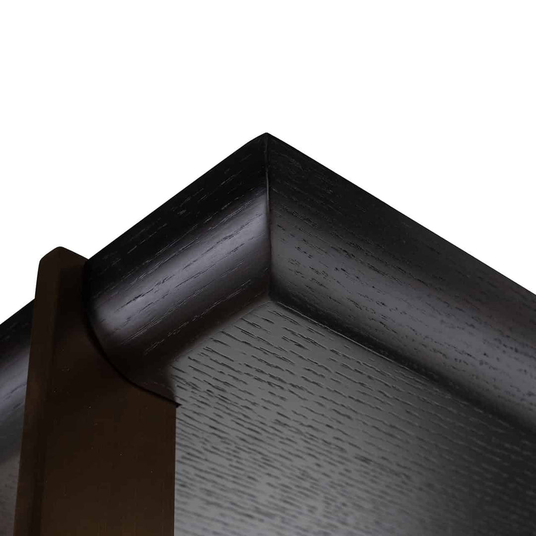Richmond Interiors Rigley Black Oak Wood & Mirrored Display Unit