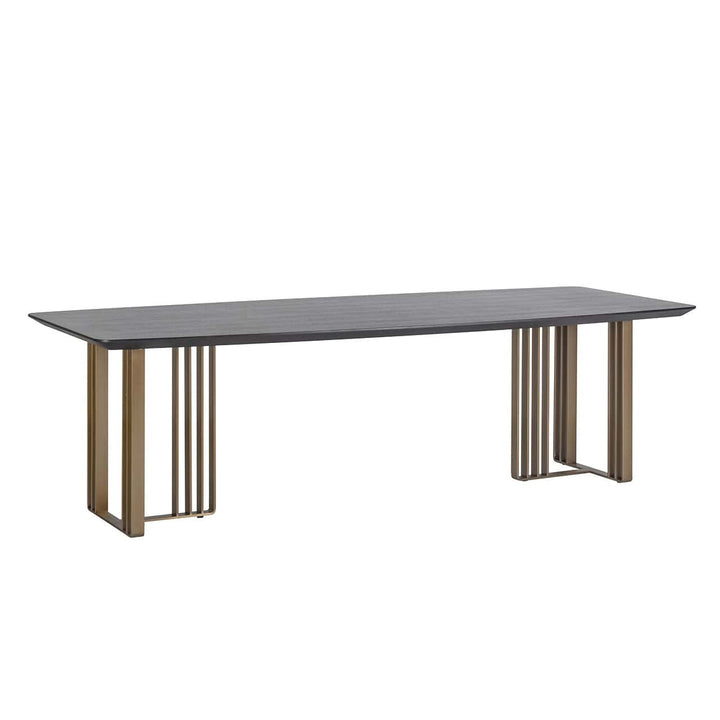 Richmond Interiors Maverick Black Oak Wood Rectangle Dining Table 220 cm