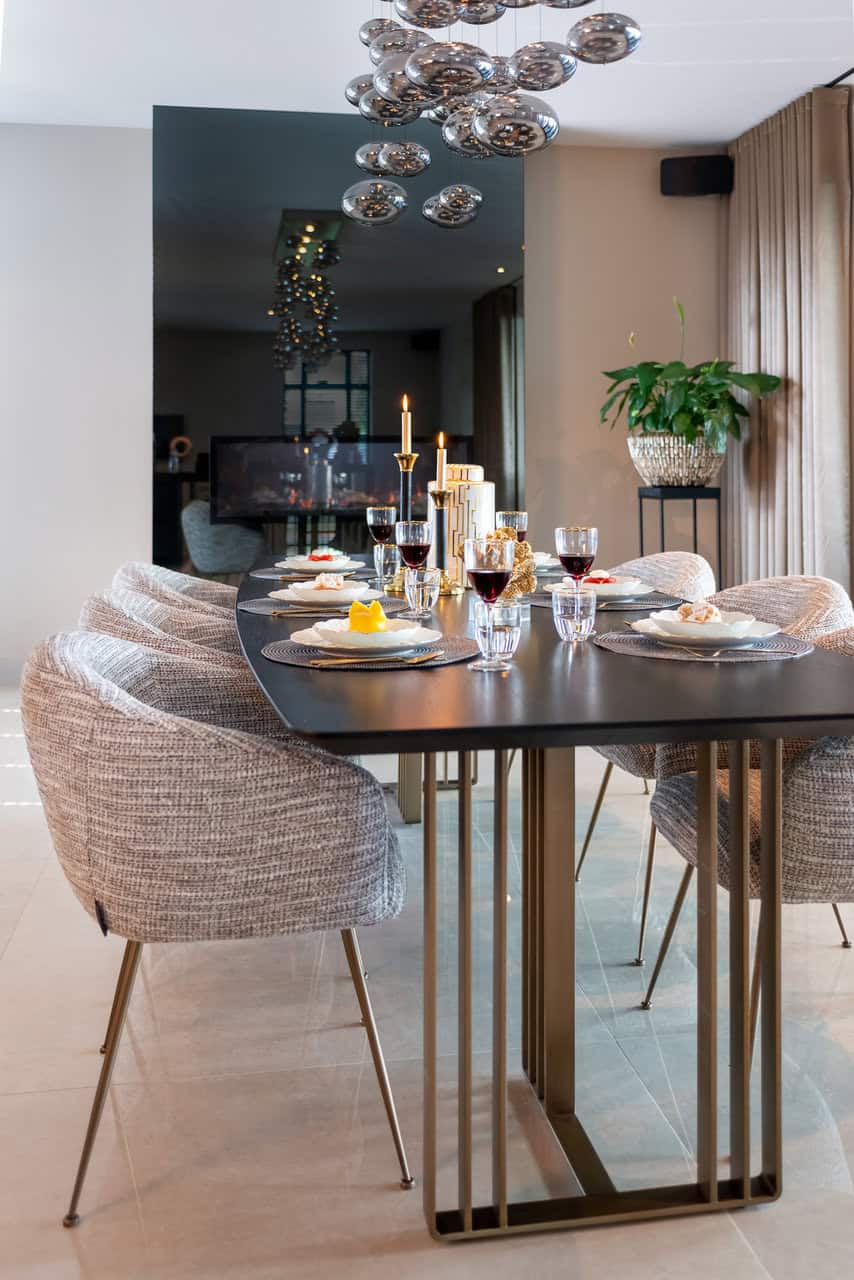 Richmond Interiors Maverick Black Oak Wood Rectangle Dining Table 260 cm