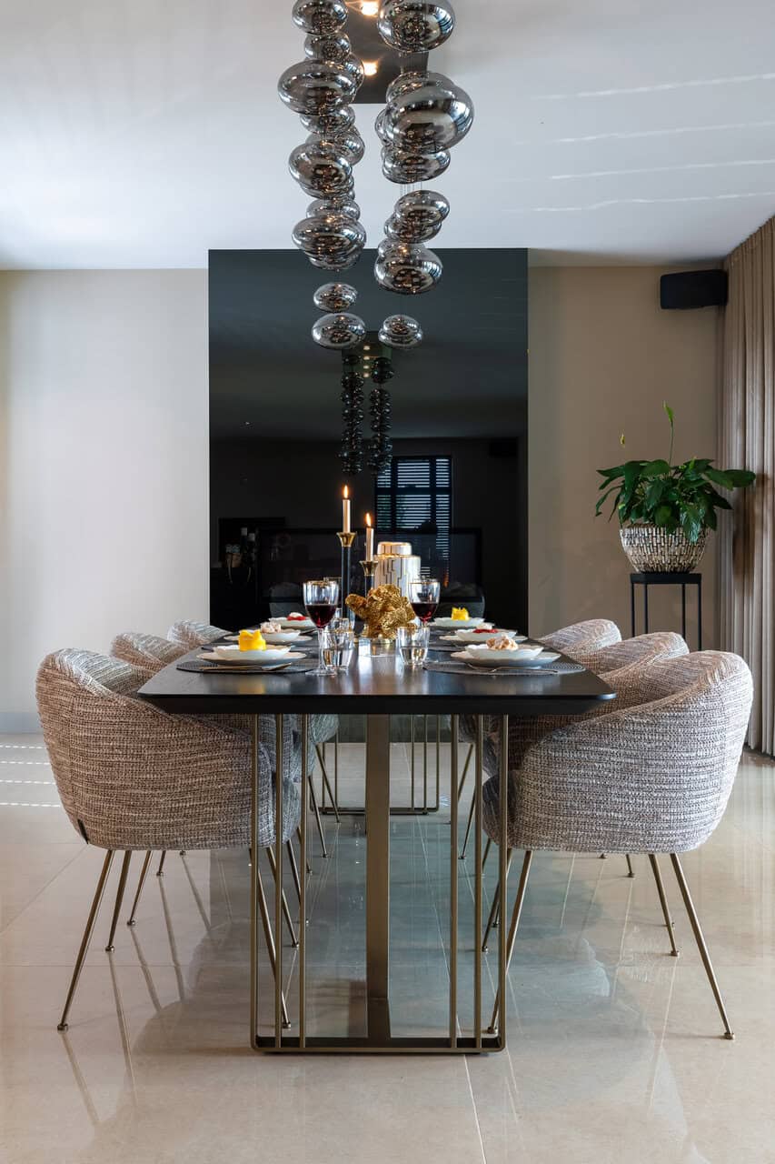 Richmond Interiors Maverick Black Oak Wood Rectangle Dining Table 260 cm