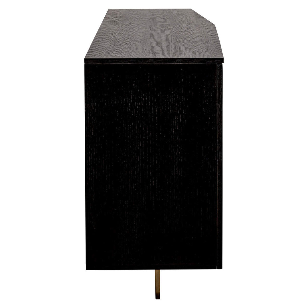 Richmond Interiors Dax Black Oak Wood & Gold Sideboard