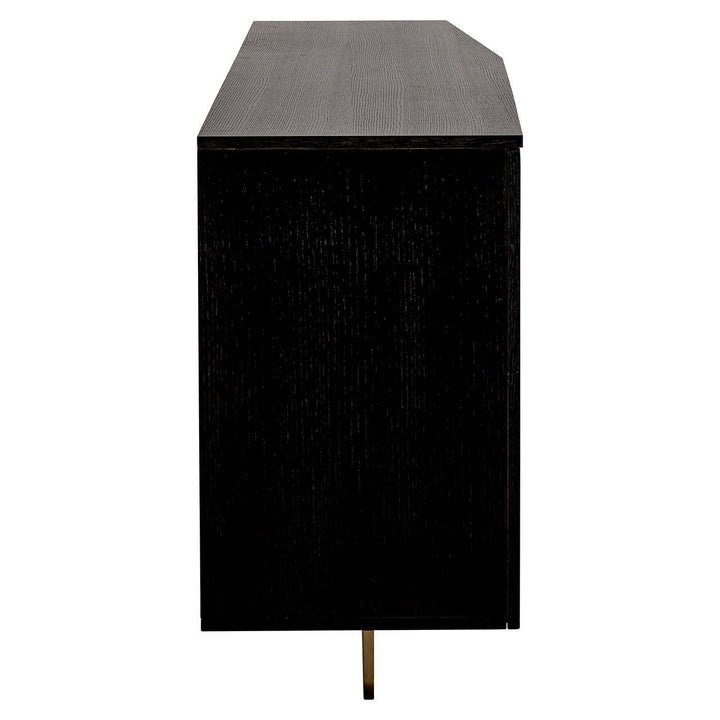 Richmond Interiors Dax Black Oak Wood & Gold Sideboard