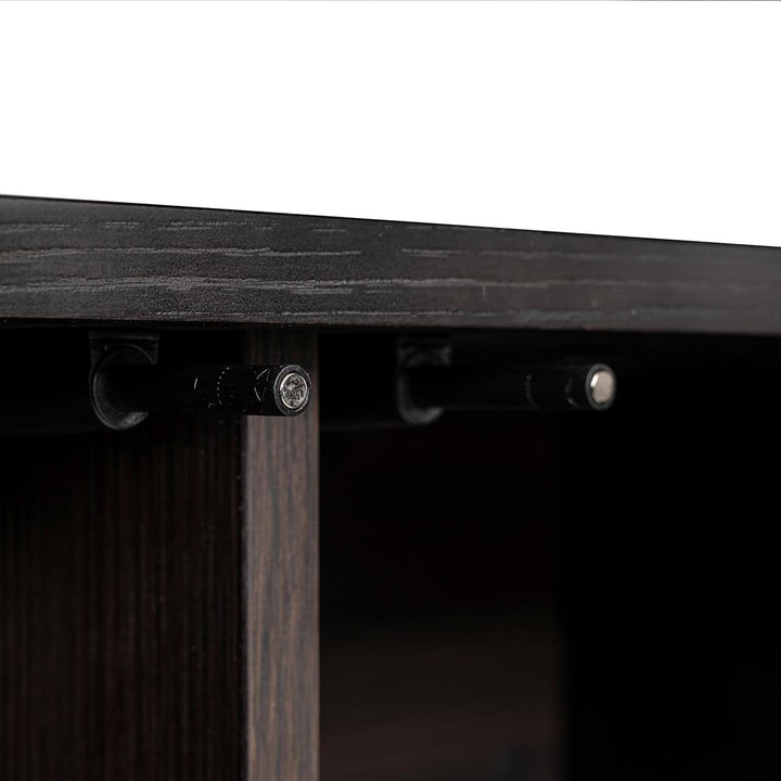 Richmond Interiors Dax Black Oak Wood & Gold Sideboard