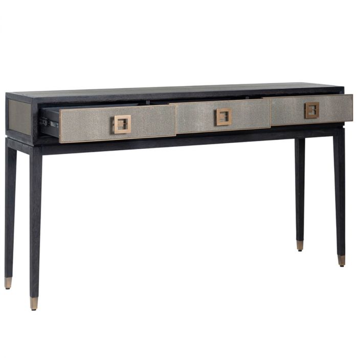 Richmond Bloomingville Faux Shagreen 3 Drawer Console Table-Belmont Interiors