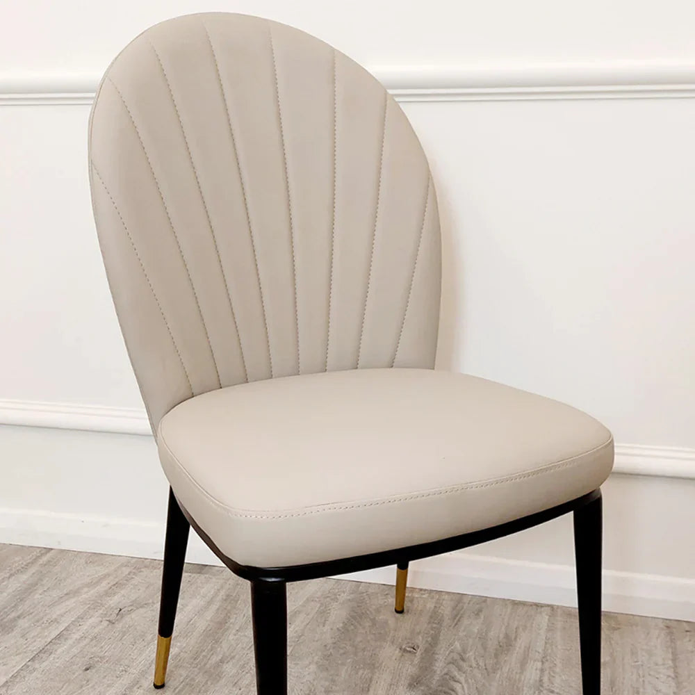 Etta Beige PU Leather Dining Chair