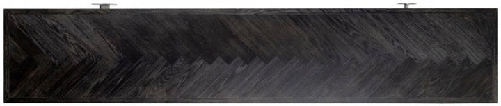 Blackbone Black Oak and Silver 4 Door TV Unit - 220cm-Belmont Interiors