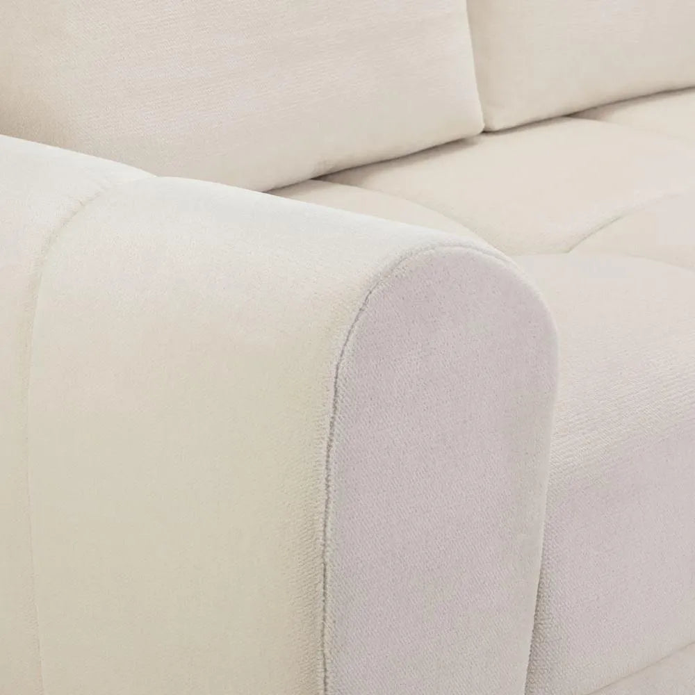 Zara Cream Universal Corner Sofabed with Storage