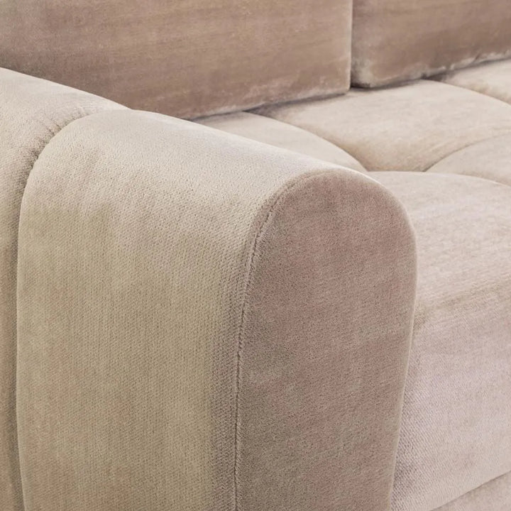 Zara Mocha Plush Velvet Universal Corner Sofabed with Storage