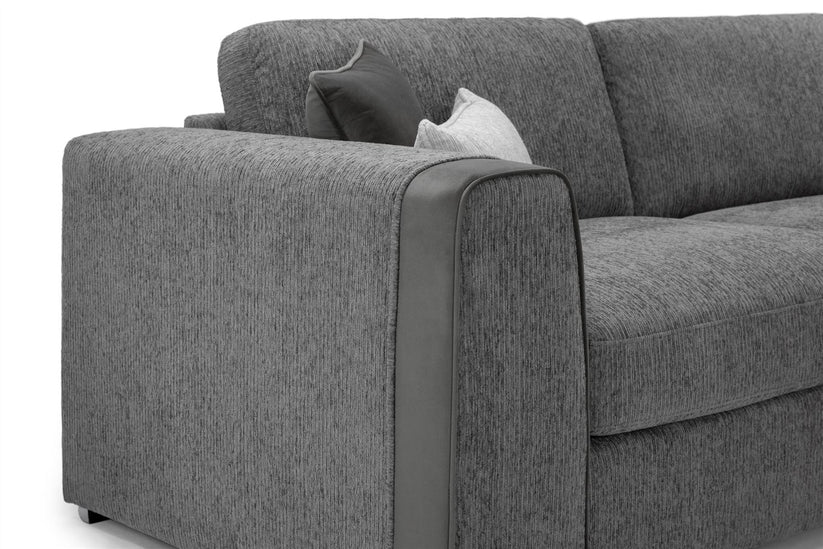 Naples Sofa Grey Fabric 3 Seater