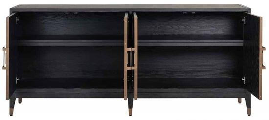 Bloomingville Shagreen Faux Leather 4 Door Sideboard-Belmont Interiors