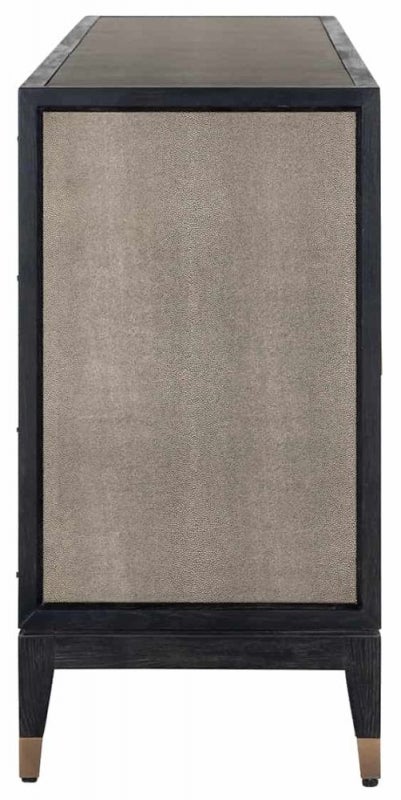 Bloomingville Shagreen Faux Leather 4 Door Sideboard-Belmont Interiors