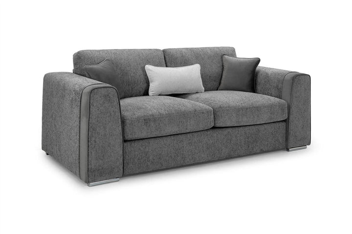 Naples Sofa Grey Fabric 3 Seater