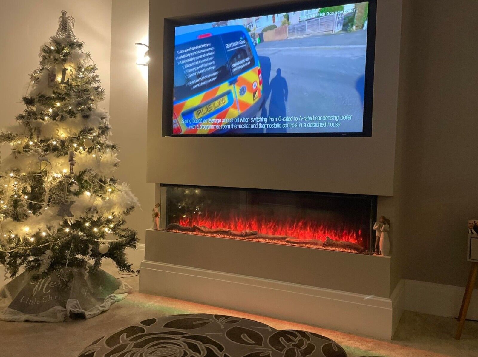 60 Inch HD 2024 Panoramic 3 Sided Glass WiFi Electric Fire HD+ 3D Effect