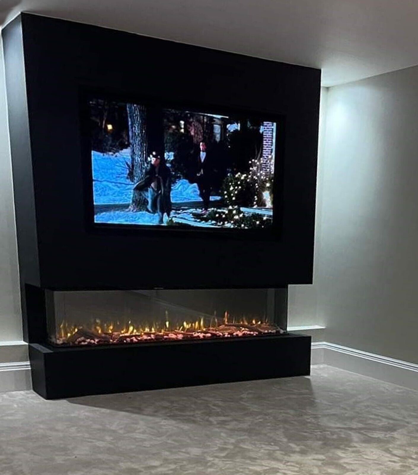 71 Inch HD 2024 Panoramic 3 Sided Glass WiFi Electric Fire HD+ 3D Effect