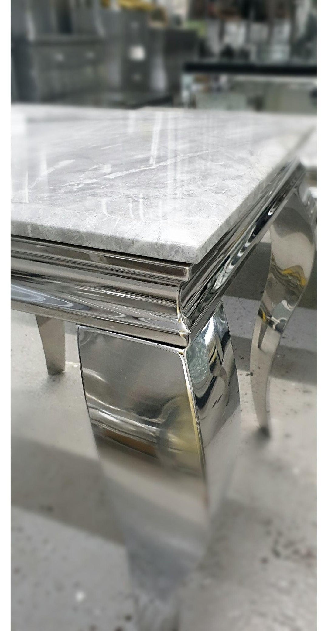Louis 140cm Marble & Chrome Console Table 2 Colours-Esme Furnishings