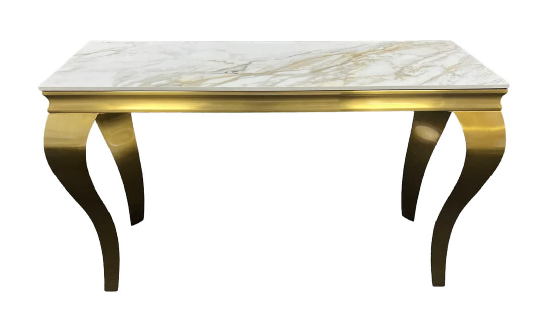 Louis Gold Ceramic Marble 120cm Console Table
