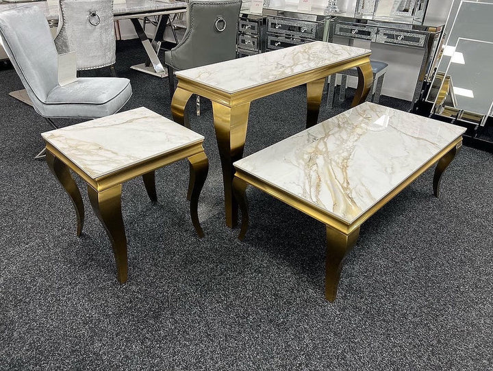 Louis Gold Ceramic Marble Coffee Table